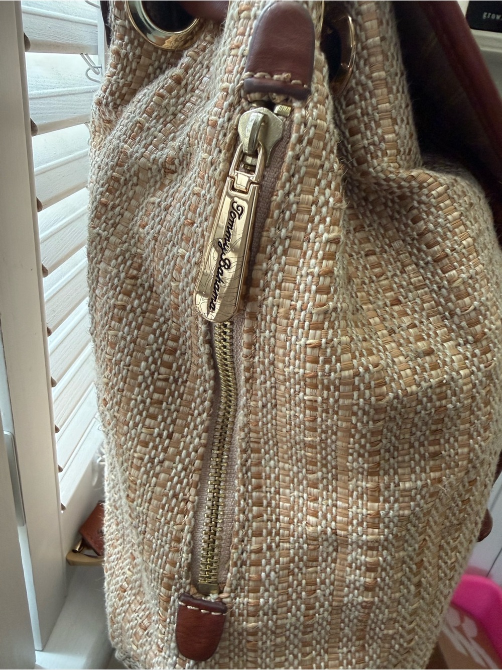 Tommy Bahama Woven Drawstring Backpack – Neutral Tan | Good Used Condition - Picture 6 of 16